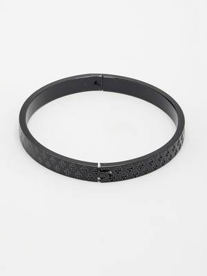 Men black rhodium-plated stainless steel kada bracelet 3