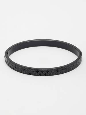 Men black rhodium-plated stainless steel kada bracelet 4