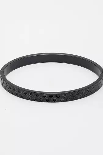Men black rhodium-plated stainless steel kada bracelet