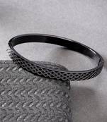 Men black rhodium-plated stainless steel kada bracelet