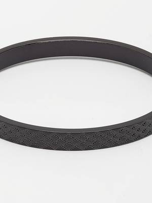 Men black rhodium-plated stainless steel kada bracelet 2