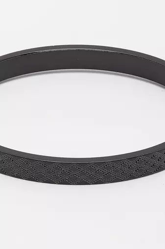 Men black rhodium-plated stainless steel kada bracelet