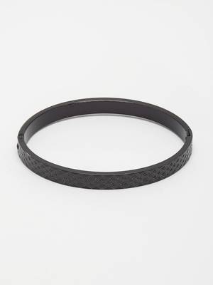 Men black rhodium-plated stainless steel kada bracelet 4