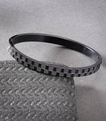 Men black rhodium-plated stainless steel kada bracelet