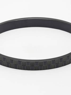 Men black rhodium-plated stainless steel kada bracelet 2