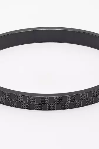 Men black rhodium-plated stainless steel kada bracelet