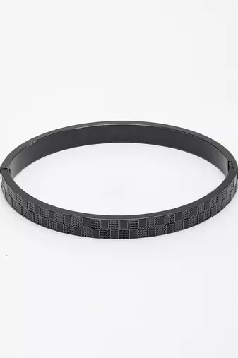 Men black rhodium-plated stainless steel kada bracelet