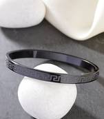 Men black rhodium-plated stainless steel kada bracelet