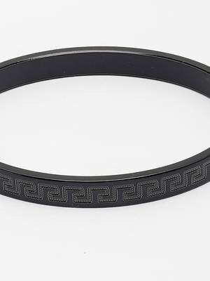 Men black rhodium-plated stainless steel kada bracelet 2