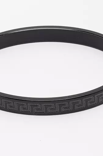 Men black rhodium-plated stainless steel kada bracelet
