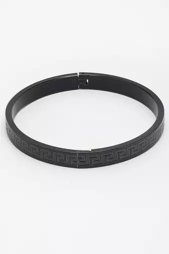 Men black rhodium-plated stainless steel kada bracelet