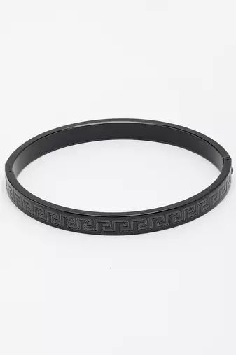 Men black rhodium-plated stainless steel kada bracelet