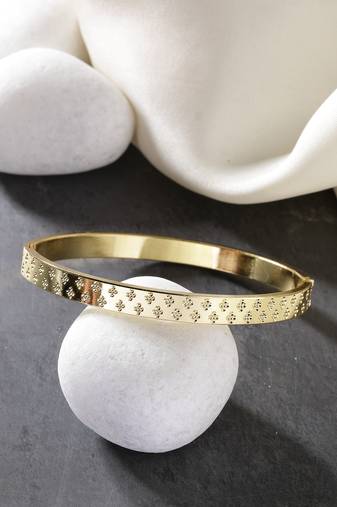 Men gold-plated stainless steel  kada bracelet