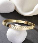 Men gold-plated stainless steel  kada bracelet