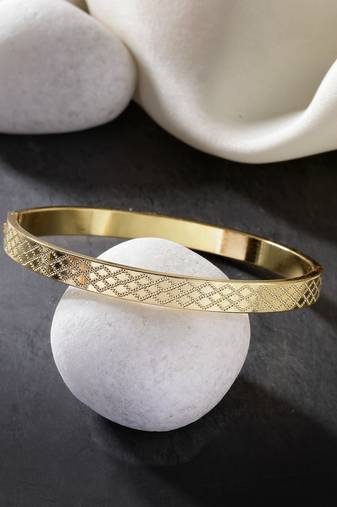 Men gold-plated stainless steel  kada bracelet