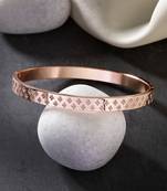 Men rose gold stainless steel kada bracelet