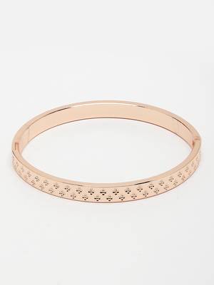 Men rose gold stainless steel kada bracelet 4