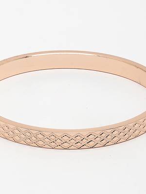 Men rose gold stainless steel kada bracelet 2