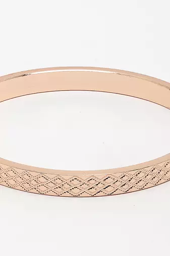 Men rose gold stainless steel kada bracelet