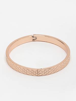 Men rose gold stainless steel kada bracelet 3