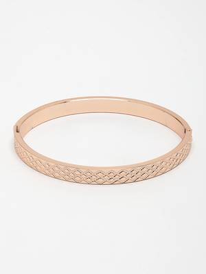 Men rose gold stainless steel kada bracelet 4