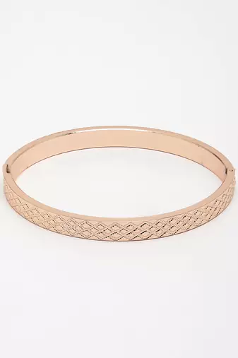 Men rose gold stainless steel kada bracelet