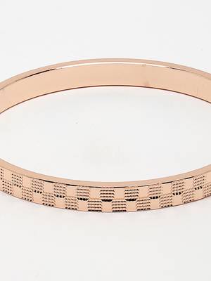 Men rose gold stainless steel kada bracelet 2