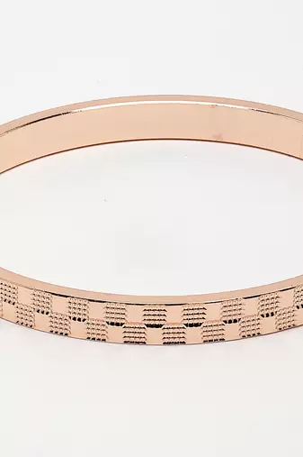 Men rose gold stainless steel kada bracelet