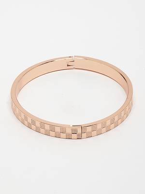 Men rose gold stainless steel kada bracelet 3