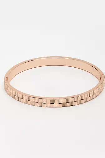 Men rose gold stainless steel kada bracelet