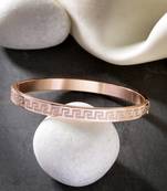 Men rose gold stainless steel kada bracelet