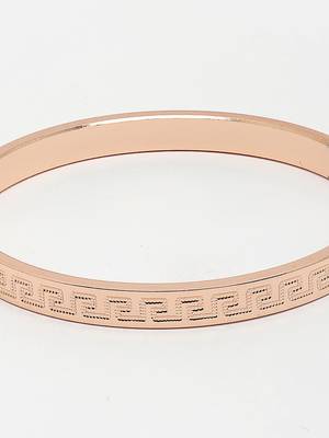 Men rose gold stainless steel kada bracelet 2