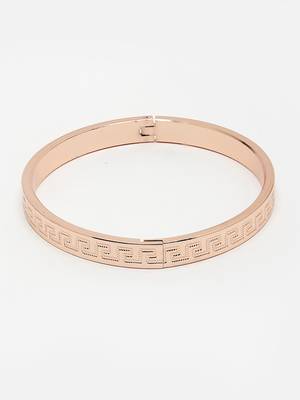 Men rose gold stainless steel kada bracelet 3