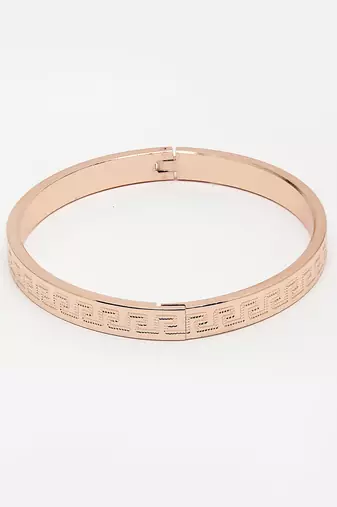 Men rose gold stainless steel kada bracelet