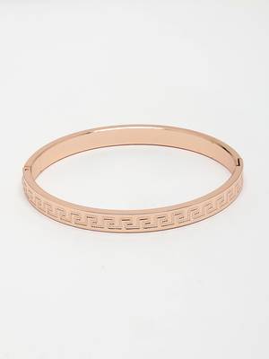 Men rose gold stainless steel kada bracelet 4