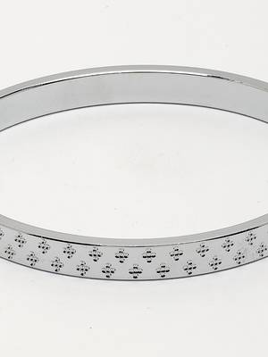 Men silver-plated stainless steel kada bracelet 2