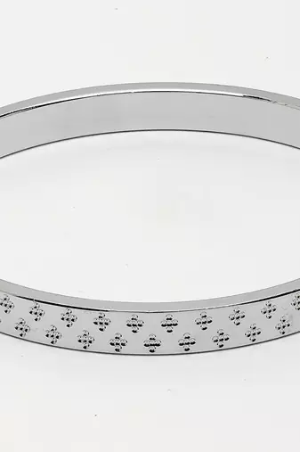 Men silver-plated stainless steel kada bracelet