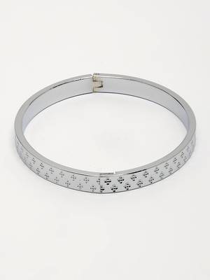 Men silver-plated stainless steel kada bracelet 3