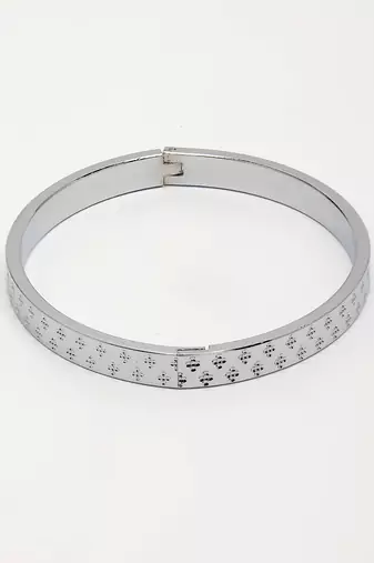 Men silver-plated stainless steel kada bracelet