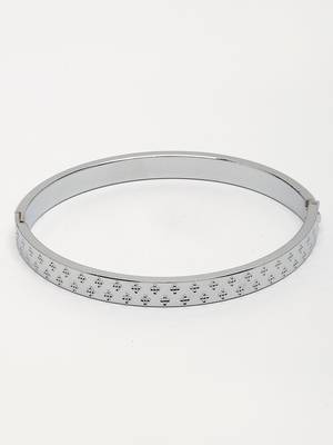 Men silver-plated stainless steel kada bracelet 4