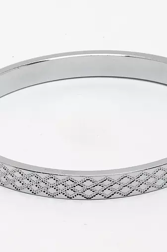 Men silver-plated stainless steel kada bracelet