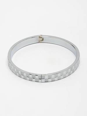 Men silver-plated stainless steel kada bracelet 3