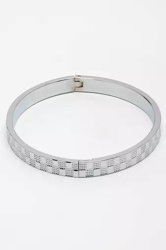 Men silver-plated stainless steel kada bracelet