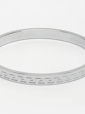Men silver-plated stainless steel kada bracelet 2