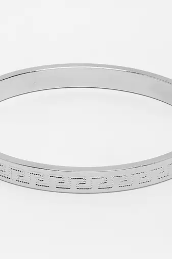 Men silver-plated stainless steel kada bracelet
