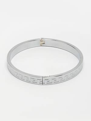 Men silver-plated stainless steel kada bracelet 3