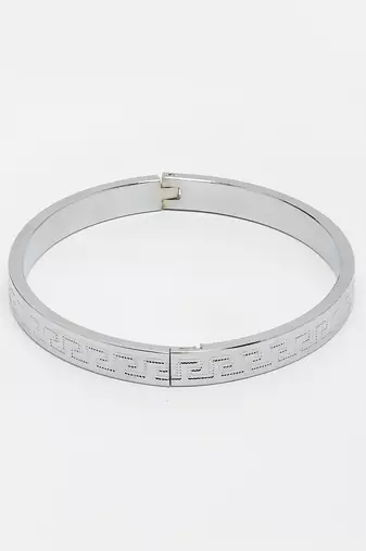 Men silver-plated stainless steel kada bracelet