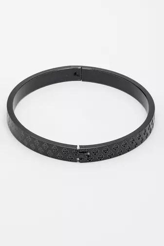Men set of 2 gold & black rhodium-plated  stainless steel kada bracelet