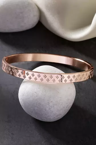 Men set of 2 rhodium-plated stainless steel kada bracelet