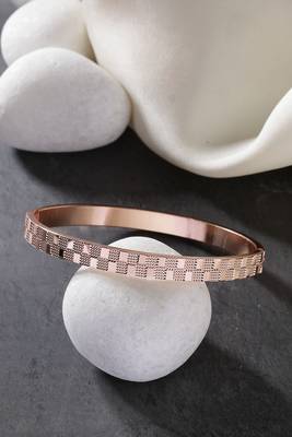 Men set of 2 rhodium-plated stainless steel kada bracelet 2